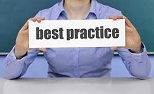 shows person holding best practice sign